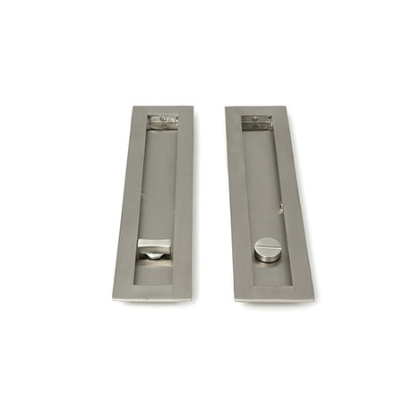High quality images of the From The Anvil - Satin Marine SS (316) 250mm Plain Rectangular Pull - Privacy Set | Sku. Anvil-52504 | available to order from Trade Door Handles, quick delivery at discounted prices.