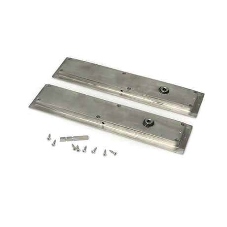 High quality images of the From The Anvil - Satin Marine SS (316) 250mm Plain Rectangular Pull - Privacy Set | Sku. Anvil-52504 | available to order from Trade Door Handles, quick delivery at discounted prices.