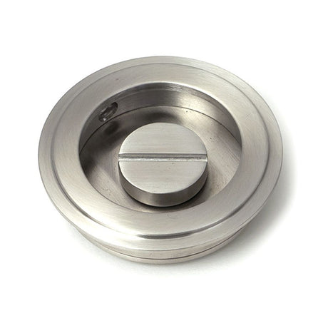 High quality images of the From The Anvil - Satin Marine SS (316) 60mm Art Deco Round Pull - Privacy Set | Sku. Anvil-52514 | available to order from Trade Door Handles, quick delivery at discounted prices.