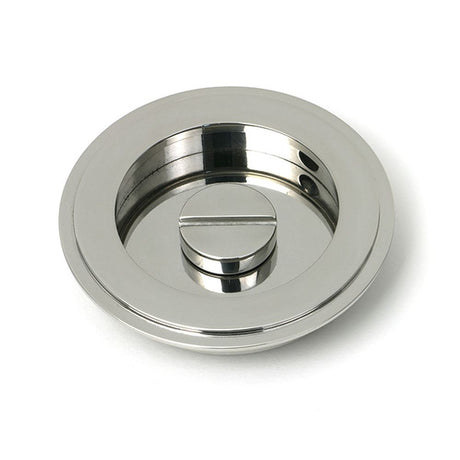 High quality images of the From The Anvil - Polished Marine SS (316) 75mm Art Deco Round Pull - Privacy Set | Sku. Anvil-52515 | available to order from Trade Door Handles, quick delivery at discounted prices.