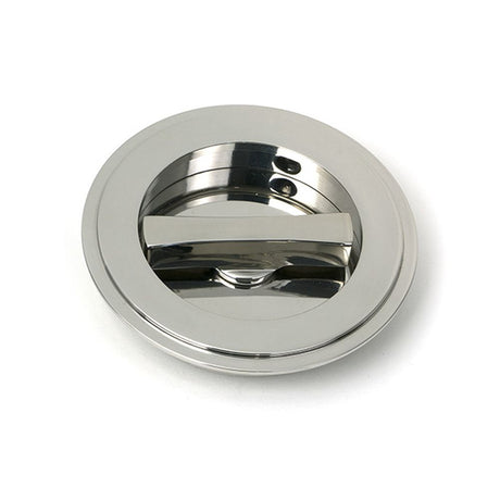 High quality images of the From The Anvil - Polished Marine SS (316) 75mm Art Deco Round Pull - Privacy Set | Sku. Anvil-52515 | available to order from Trade Door Handles, quick delivery at discounted prices.