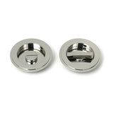 High quality images of the From The Anvil - Polished Marine SS (316) 75mm Art Deco Round Pull - Privacy Set | Sku. Anvil-52515 | available to order from Trade Door Handles, quick delivery at discounted prices.