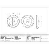 High quality images of the From The Anvil - Satin Marine SS (316) 75mm Art Deco Round Pull - Privacy Set | Sku. Anvil-52516 | available to order from Trade Door Handles, quick delivery at discounted prices.