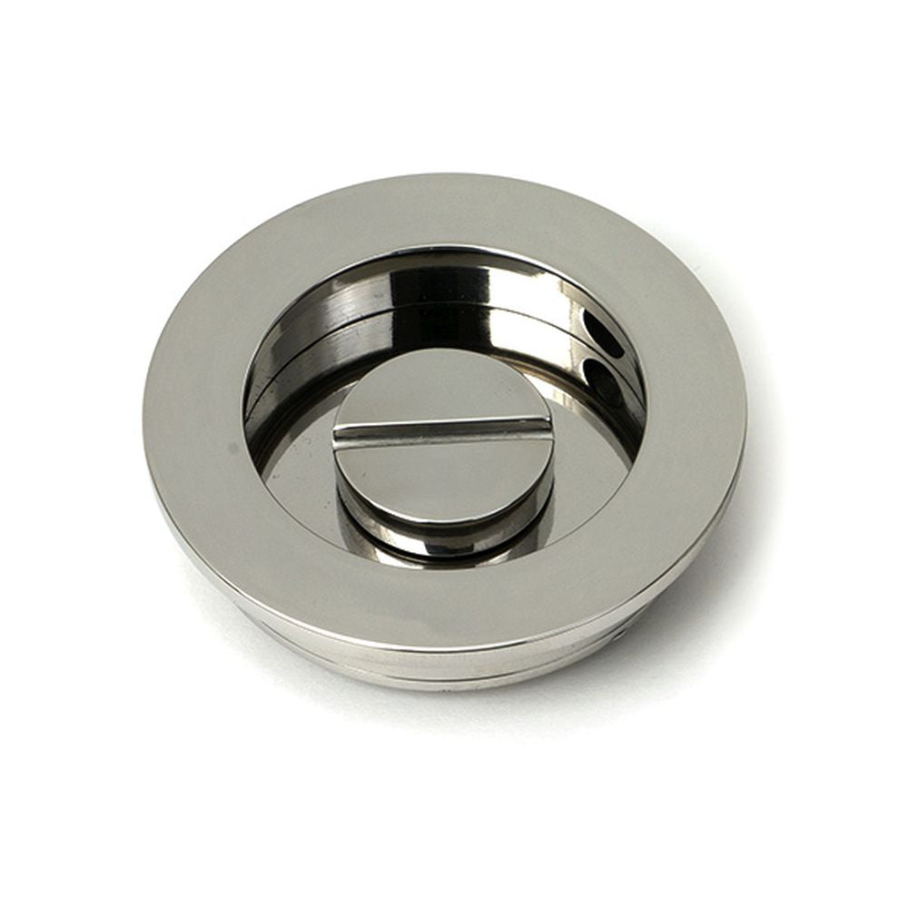 High quality images of the From The Anvil - Polished Marine SS (316) 60mm Plain Round Pull - Privacy Set | Sku. Anvil-52517 | available to order from Trade Door Handles, quick delivery at discounted prices.