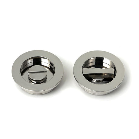 High quality images of the From The Anvil - Polished Marine SS (316) 60mm Plain Round Pull - Privacy Set | Sku. Anvil-52517 | available to order from Trade Door Handles, quick delivery at discounted prices.
