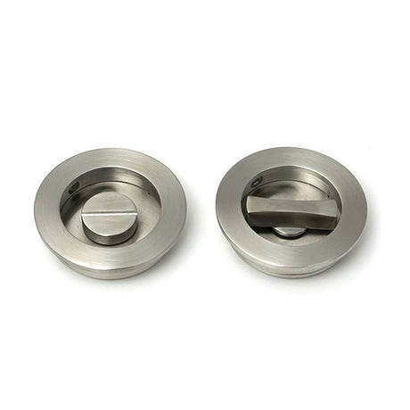 High quality images of the From The Anvil - Satin Marine SS (316) 60mm Plain Round Pull - Privacy Set | Sku. Anvil-52518 | available to order from Trade Door Handles, quick delivery at discounted prices.