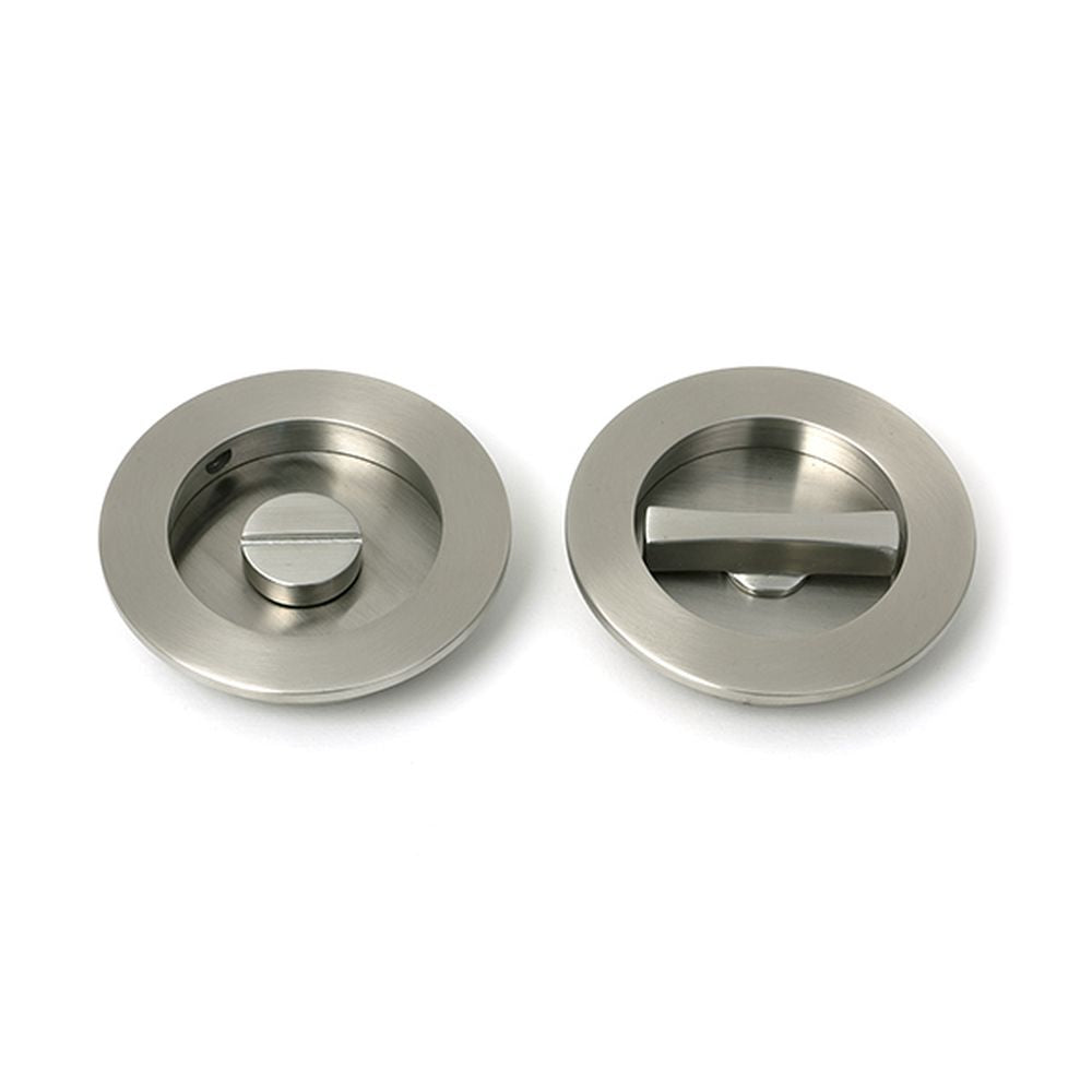 High quality images of the From The Anvil - Satin Marine SS (316) 75mm Plain Round Pull - Privacy Set | Sku. Anvil-52520 | available to order from Trade Door Handles, quick delivery at discounted prices.
