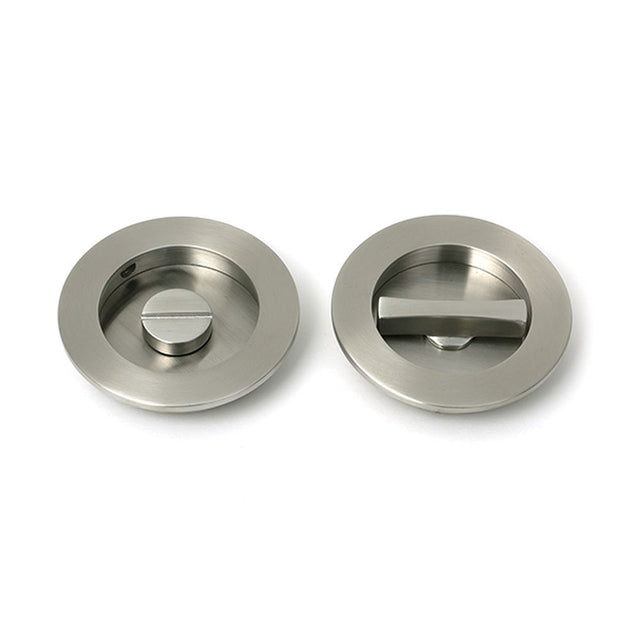 High quality images of the From The Anvil - Satin Marine SS (316) 75mm Plain Round Pull - Privacy Set | Sku. Anvil-52520 | available to order from Trade Door Handles, quick delivery at discounted prices.