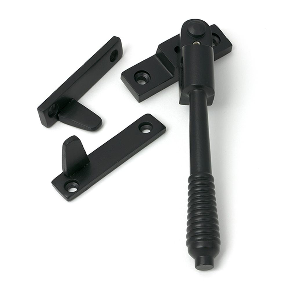 High quality images of the From The Anvil - Matt Black Night-Vent Locking Reeded Fastener | Sku. Anvil-52525 | available to order from Trade Door Handles, quick delivery at discounted prices.