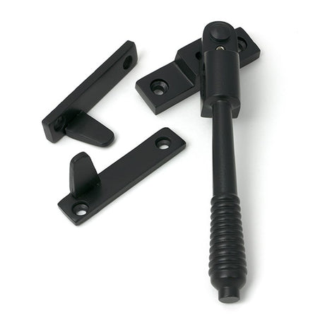 High quality images of the From The Anvil - Matt Black Night-Vent Locking Reeded Fastener | Sku. Anvil-52525 | available to order from Trade Door Handles, quick delivery at discounted prices.