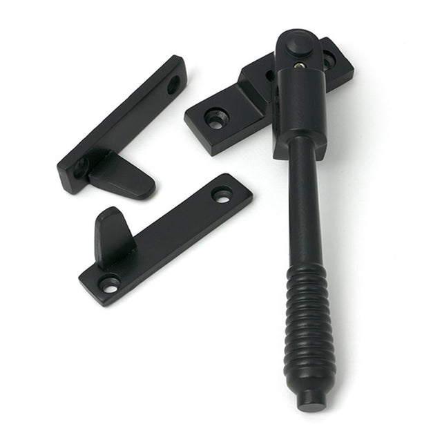 High quality images of the From The Anvil - Matt Black Night-Vent Locking Reeded Fastener | Sku. Anvil-52525 | available to order from Trade Door Handles, quick delivery at discounted prices.