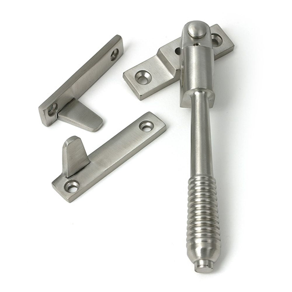 High quality images of the From The Anvil - Satin Marine SS (316) Night-Vent Locking Reeded Fastener | Sku. Anvil-52528 | available to order from Trade Door Handles, quick delivery at discounted prices.