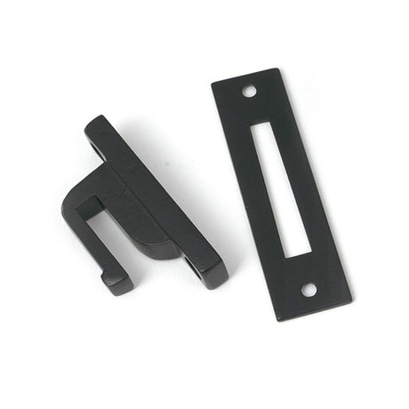 High quality images of the From The Anvil - Matt Black Locking Reeded Fastener | Sku. Anvil-52529 | available to order from Trade Door Handles, quick delivery at discounted prices.