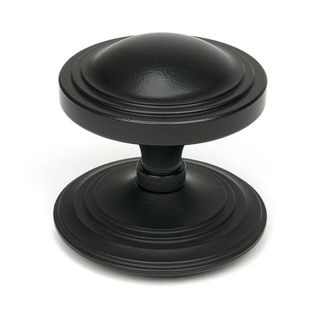 High quality images of the From The Anvil - Matt Black Art Deco Centre Door Knob | Sku. Anvil-52533 | available to order from Trade Door Handles, quick delivery at discounted prices.
