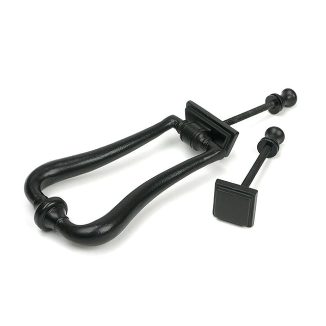 High quality images of the From The Anvil - Matt Black Slimline Art Deco Door Knocker | Sku. Anvil-52535 | available to order from Trade Door Handles, quick delivery at discounted prices.