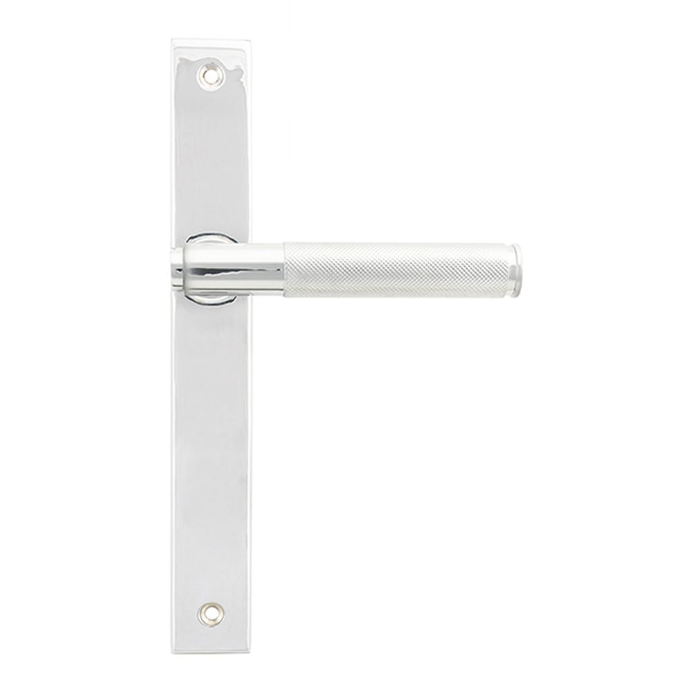 High quality images of the From The Anvil - Polished Chrome Brompton Slimline Lever Espag. Latch Set | Sku. Anvil-52537 | available to order from Trade Door Handles, quick delivery at discounted prices.