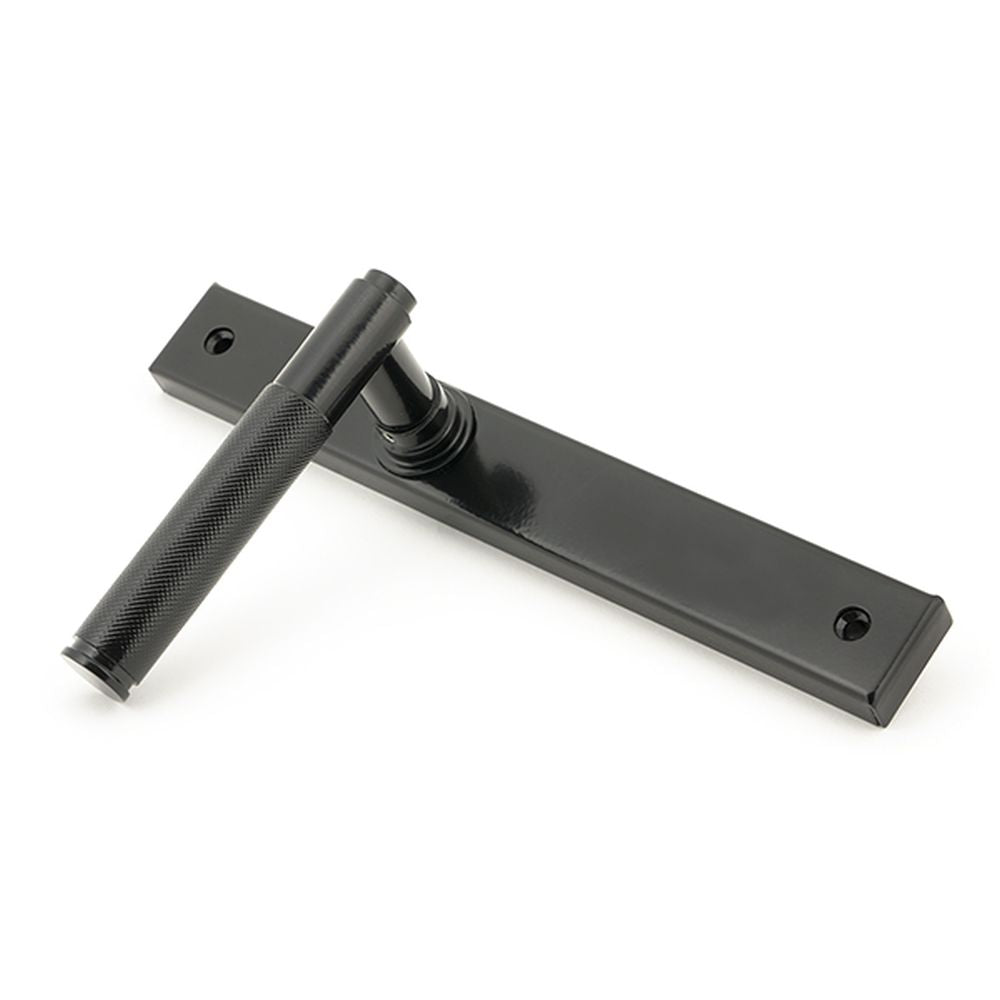 High quality images of the From The Anvil - Black Brompton Slimline Lever Espag. Latch Set | Sku. Anvil-52539 | available to order from Trade Door Handles, quick delivery at discounted prices.