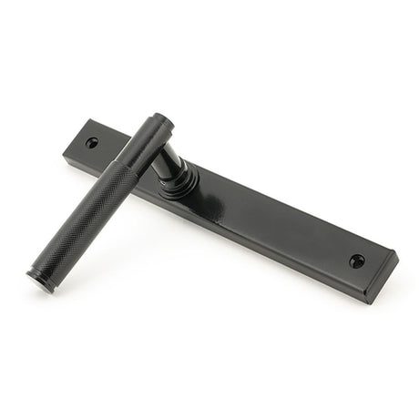 High quality images of the From The Anvil - Black Brompton Slimline Lever Espag. Latch Set | Sku. Anvil-52539 | available to order from Trade Door Handles, quick delivery at discounted prices.