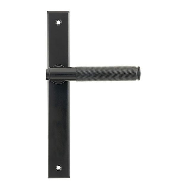 High quality images of the From The Anvil - Black Brompton Slimline Lever Espag. Latch Set | Sku. Anvil-52539 | available to order from Trade Door Handles, quick delivery at discounted prices.