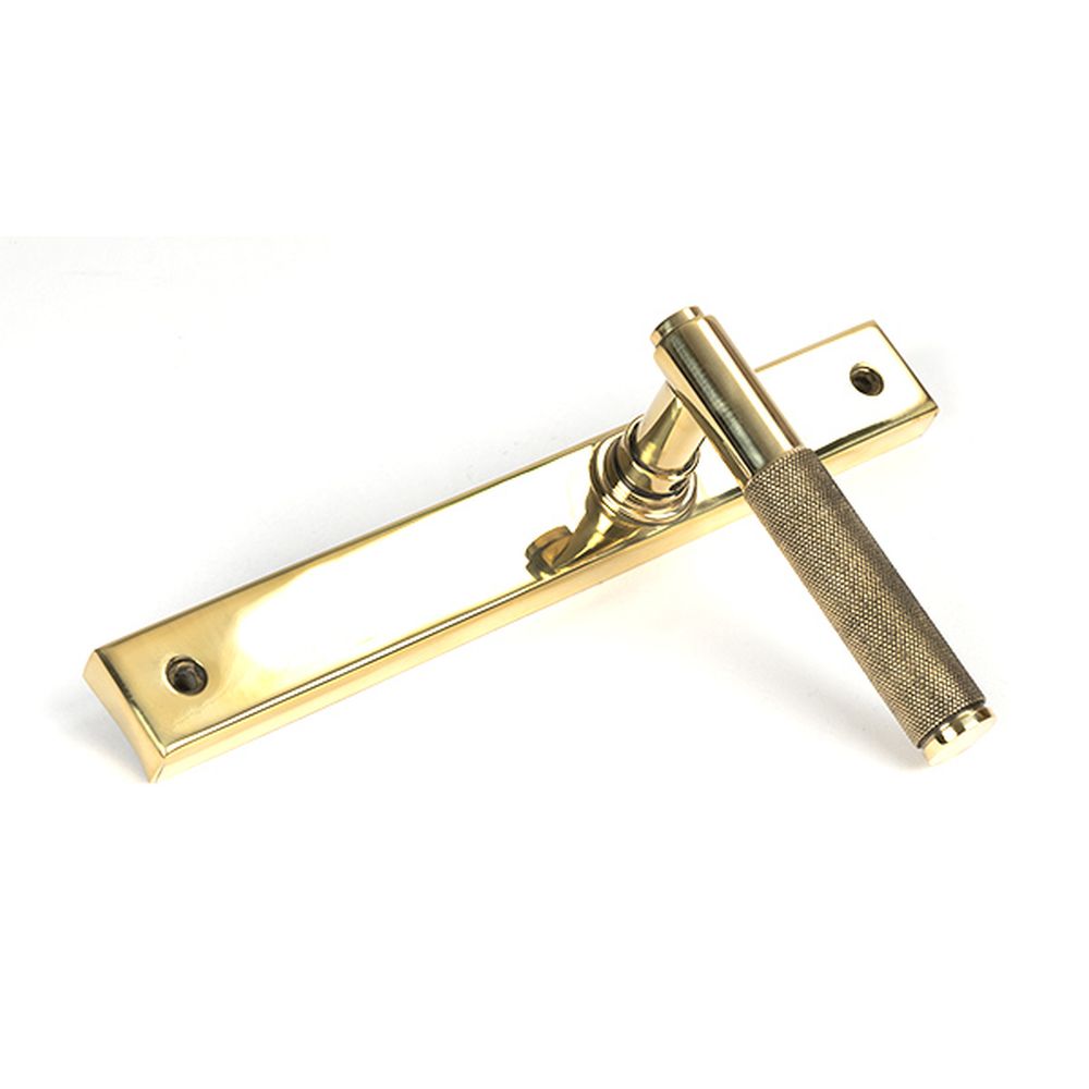 High quality images of the From The Anvil - Polished Brass Brompton Slimline Lever Espag. Latch Set | Sku. Anvil-52542 | available to order from Trade Door Handles, quick delivery at discounted prices.