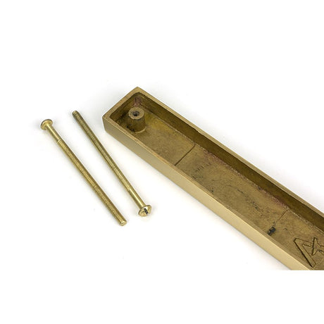 High quality images of the From The Anvil - Satin Brass Slimline External Blank Plate (Each) | Sku. Anvil-52576 | available to order from Trade Door Handles, quick delivery at discounted prices.