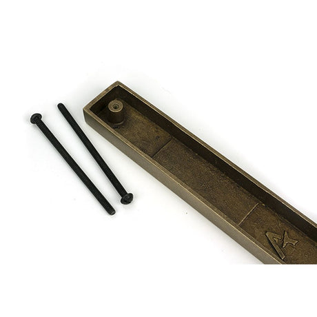 High quality images of the From The Anvil - Burnished Brass Slimline External Blank Plate (Each) | Sku. Anvil-52577 | available to order from Trade Door Handles, quick delivery at discounted prices.