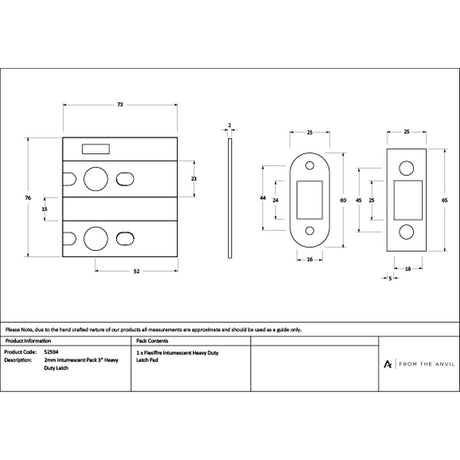 High quality images of the From The Anvil - 2mm Intumescent Pack for Anvil 3" Heavy Duty Latch's (FD 60) | Sku. Anvil-52594 | available to order from Trade Door Handles, quick delivery at discounted prices.