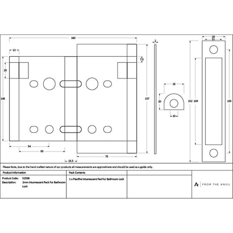High quality images of the From The Anvil - 2mm Intumescent Pack for Anvil Bathroom Locks (FD 60) | Sku. Anvil-52598 | available to order from Trade Door Handles, quick delivery at discounted prices.