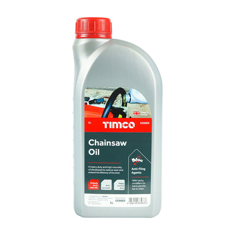 This is an image of Timco - Chainsaw Oil 1L (1 Each Bottle) PCS526003