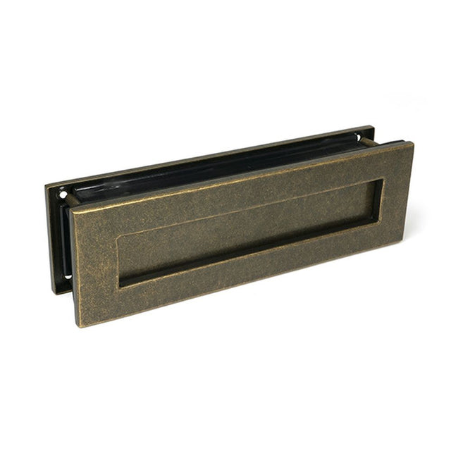 High quality images of the From The Anvil - Burnished Brass Traditional Letterbox | Sku. Anvil-52604 | available to order from Trade Door Handles, quick delivery at discounted prices.