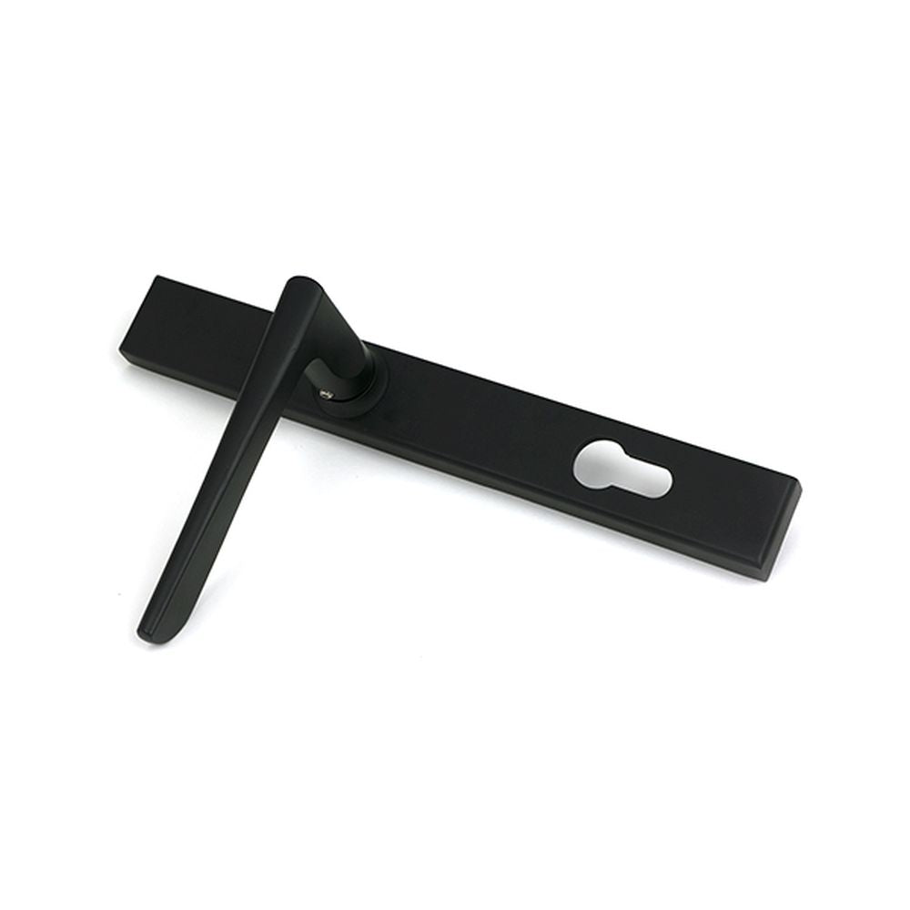 High quality images of the From The Anvil - Matt Black Eaton Slimline Lever Espag. Lock Set | Sku. Anvil-52606 | available to order from Trade Door Handles, quick delivery at discounted prices.