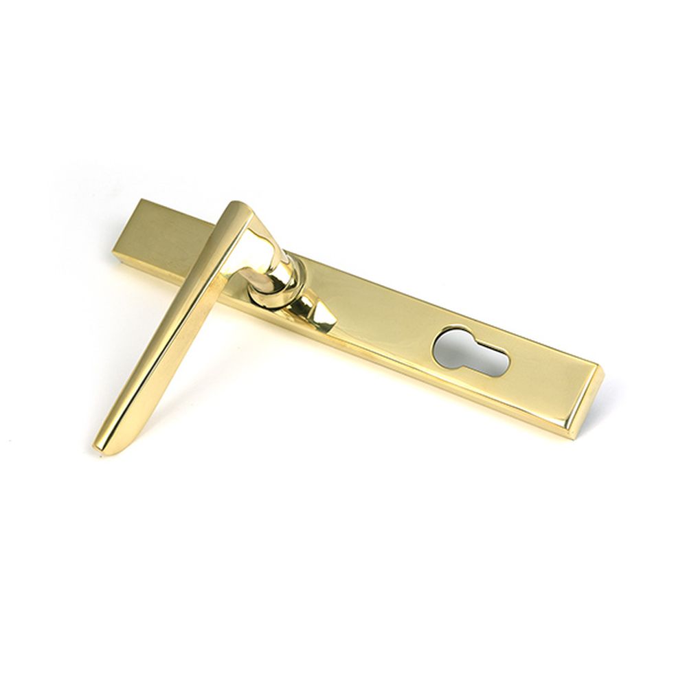 High quality images of the From The Anvil - Polished Brass Eaton Slimline Lever Espag. Lock Set | Sku. Anvil-52607 | available to order from Trade Door Handles, quick delivery at discounted prices.