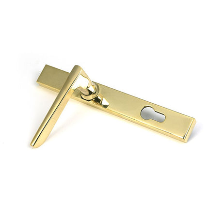 High quality images of the From The Anvil - Polished Brass Eaton Slimline Lever Espag. Lock Set | Sku. Anvil-52607 | available to order from Trade Door Handles, quick delivery at discounted prices.