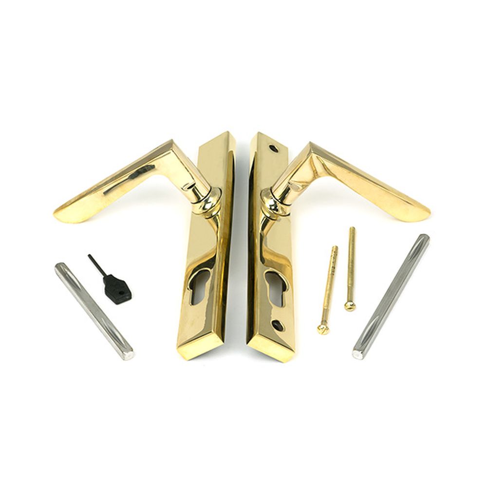 High quality images of the From The Anvil - Polished Brass Eaton Slimline Lever Espag. Lock Set | Sku. Anvil-52607 | available to order from Trade Door Handles, quick delivery at discounted prices.