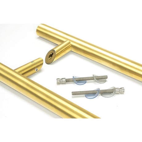High quality images of the From The Anvil - Aged Brass (316) 0.6m Offset T Bar Handle B2B 32mm Ã˜ | Sku. Anvil-52619 | available to order from Trade Door Handles, quick delivery at discounted prices.