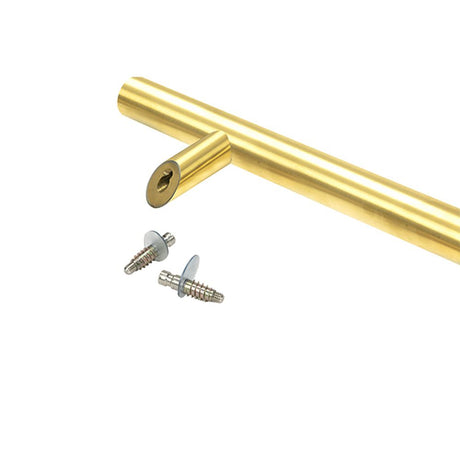 High quality images of the From The Anvil - Aged Brass (316) 1.8m Offset T Bar Handle Secret Fix 32mm Ã˜ | Sku. Anvil-52629 | available to order from Trade Door Handles, quick delivery at discounted prices.
