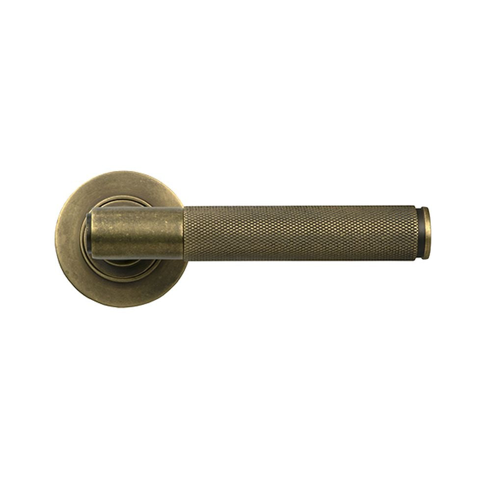 High quality images of the From The Anvil - Burnished Brass Brompton Lever on Rose Set (Plain) - Unsprung | Sku. Anvil-52636 | available to order from Trade Door Handles, quick delivery at discounted prices.