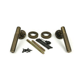 High quality images of the From The Anvil - Burnished Brass Brompton Lever on Rose Set (Plain) - Unsprung | Sku. Anvil-52636 | available to order from Trade Door Handles, quick delivery at discounted prices.