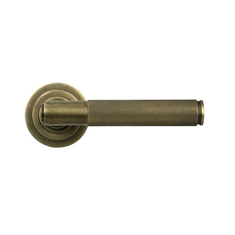 High quality images of the From The Anvil - Burnished Brass Brompton Lever on Rose Set (Art Deco) - Unsprung | Sku. Anvil-52637 | available to order from Trade Door Handles, quick delivery at discounted prices.