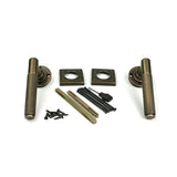 High quality images of the From The Anvil - Burnished Brass Brompton Lever on Rose Set (Square) - Unsprung | Sku. Anvil-52639 | available to order from Trade Door Handles, quick delivery at discounted prices.