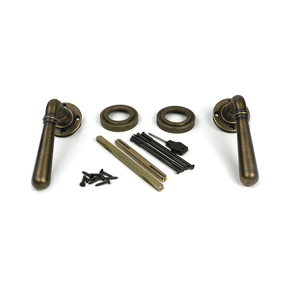 High quality images of the From The Anvil - Burnished Brass Newbury Lever on Rose Set (Art Deco) - Unsprung | Sku. Anvil-52641 | available to order from Trade Door Handles, quick delivery at discounted prices.