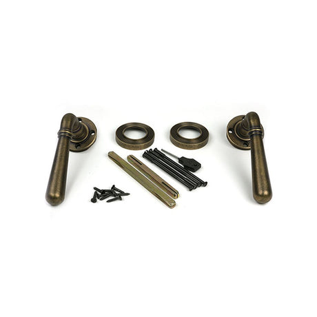 High quality images of the From The Anvil - Burnished Brass Newbury Lever on Rose Set (Beehive) - Unsprung | Sku. Anvil-52642 | available to order from Trade Door Handles, quick delivery at discounted prices.