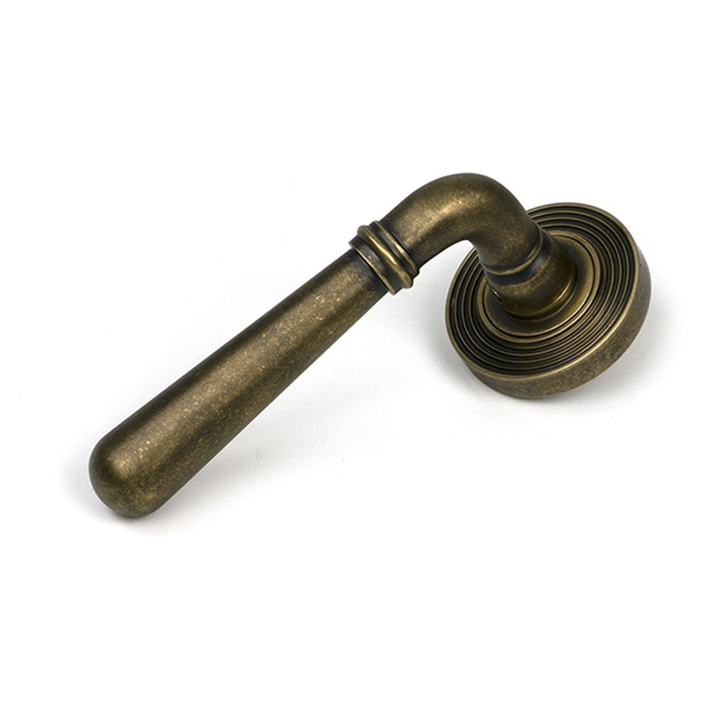 High quality images of the From The Anvil - Burnished Brass Newbury Lever on Rose Set (Beehive) - Unsprung | Sku. Anvil-52642 | available to order from Trade Door Handles, quick delivery at discounted prices.