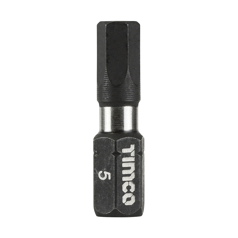 This is an image of Timco - Impact Driver Bits - Hex 5.0 x 25 (10 Pieces Handy Bit Pack) 5HX25X6