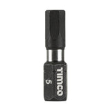 This is an image of Timco - Impact Driver Bits - Hex 5.0 x 25 (10 Pieces Handy Bit Pack) 5HX25X6