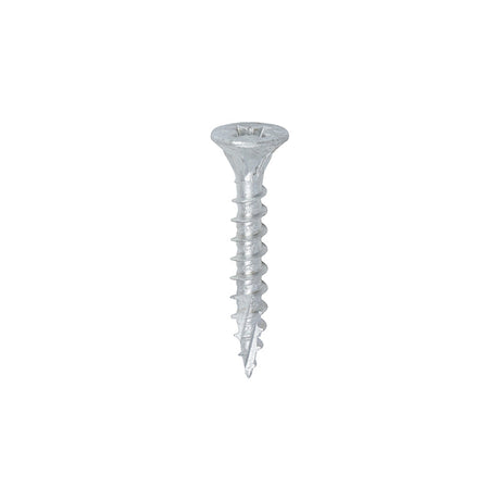 This is an image of Timco - C2 Exterior Strong-Fix Screws - PZ - Double Countersunk with Ribs - Twin-Cut - Silver 6.0 x 40mm - (150 PCS Tub) 60040C2S