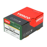 This is an image of Timco - Classic Multi-Purpose Screws - PZ - Double Countersunk - Yellow 6.0 x 40mm - (200 PCS Box) 60040CLAF