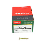This is an image of Timco - Classic Multi-Purpose Screws - PZ - Double Countersunk - Yellow 6.0 x 40mm - (200 PCS Box) 60040CLAF