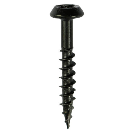 This is an image of Timco - Rainwater Screws - PZ - Low Profile Pan - Exterior - Black 6.0 x 40mm - (200 PCS Box) 60040CLARBBX