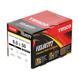 This is an image of Timco - Velocity Premium Multi-Use Screws - PZ - Double Countersunk - Yellow 6.0 x 50mm - (200 PCS Box) 60050VY